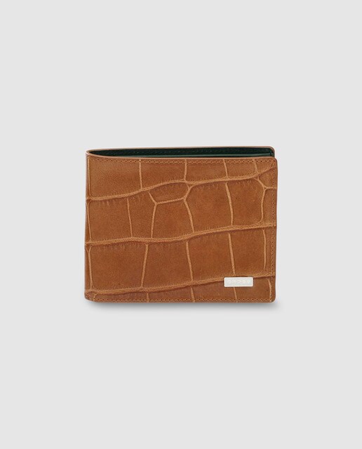 Carteira estilo americano de pele camel