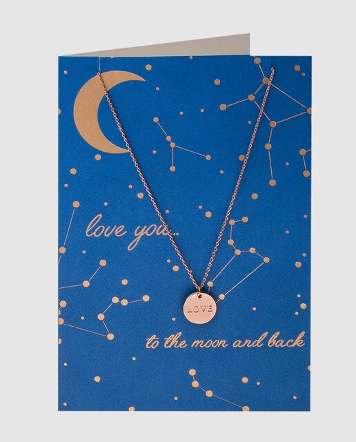 Colgante Orelia Love you to the moon and back rosa