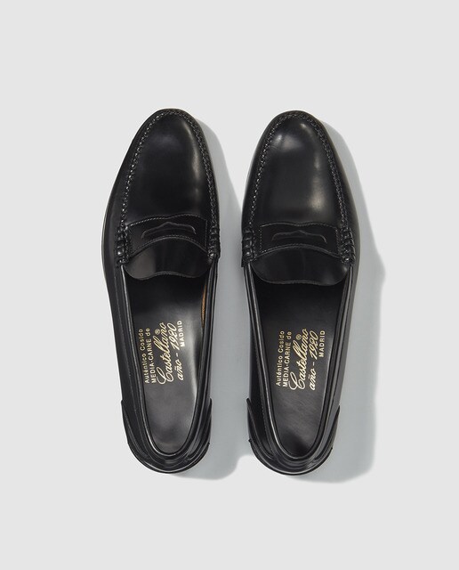 Mocasines de hombre Castellano de piel con adorno de antifaz