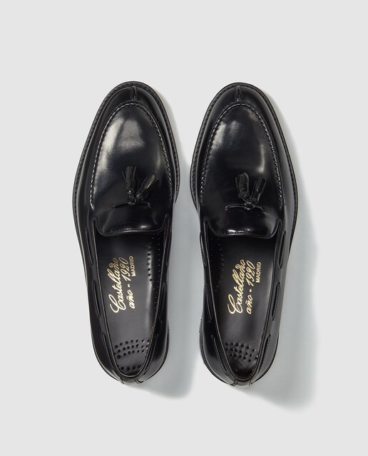 Mocasines de hombre Castellano de piel con borlas