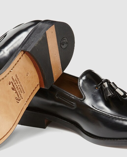 Mocasines de hombre Castellano de piel con borlas