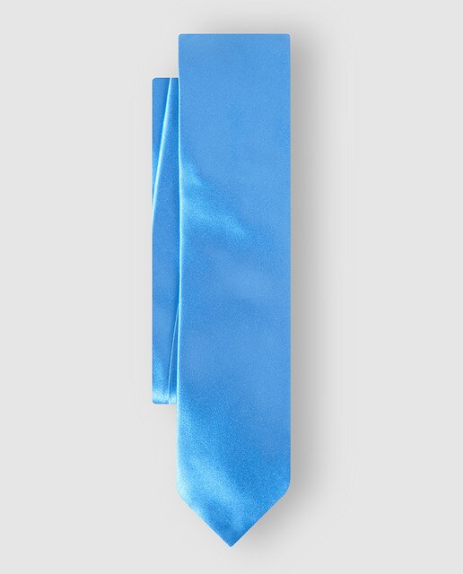 Corbata de seda raso en color azul