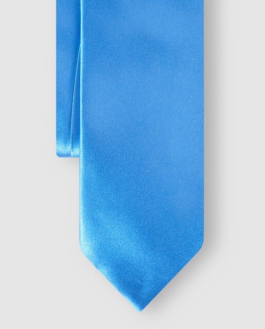 Corbata de seda raso en color azul