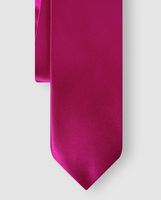 Corbata de seda raso en color fucsia