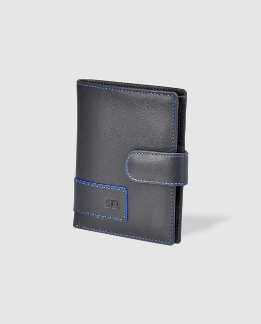 Cartera monedero de piel negra Calidad Sedated