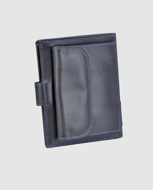 Cartera monedero de piel negra Calidad Sedated