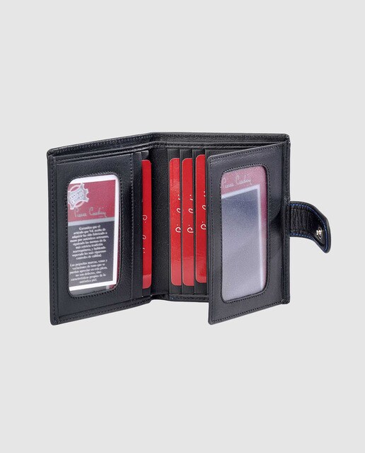 Cartera monedero de piel negra Calidad Sedated