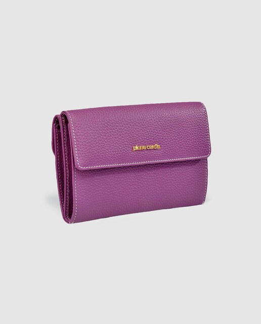 Cartera de piel morada Calidad Grano