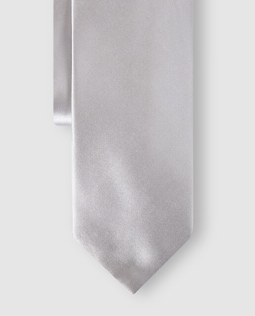Corbata de seda raso en color gris