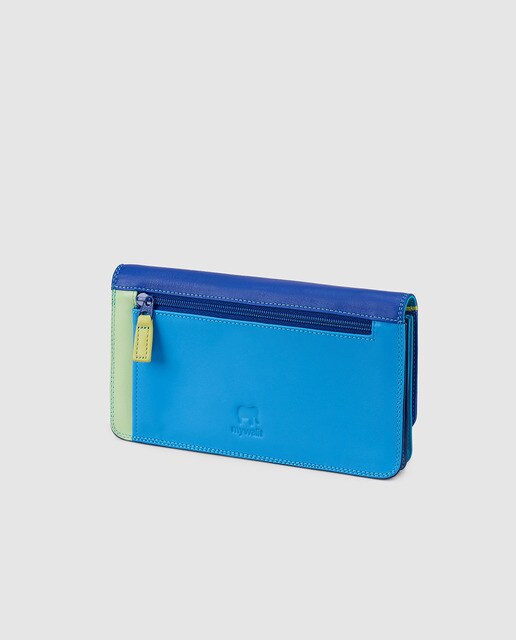 Cartera en napa multicolor
