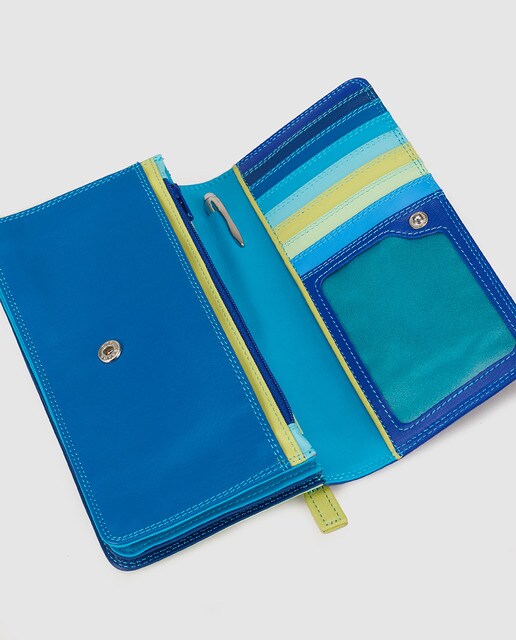 Cartera en napa multicolor