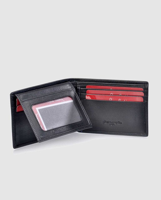 Estuche de cartera en piel labrada negro