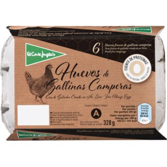 El Corte Inglés Ovos de Galinha Criada ao Ar Livre embalagem 6 unidades