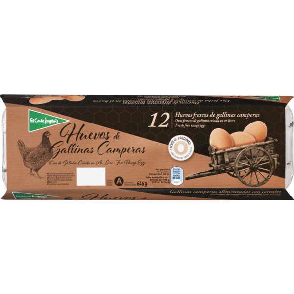 El Corte Inglés Ovos de Galinha Criadas ao Ar Livre embalagem 12 unidades