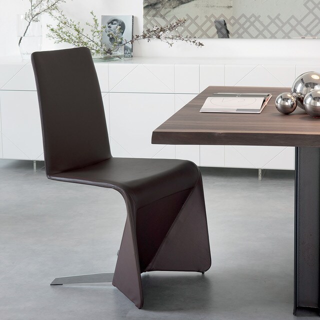 Silla de comedor de piel Patricia Cattelan Italia