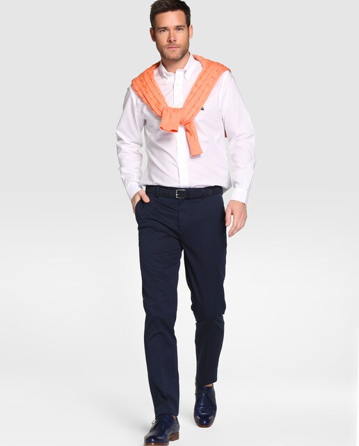 Camisa Regent de hombre Brooks Brothers slim lisa blanca