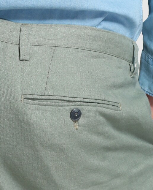 Pantalón de hombre Selected tapered gris de lino