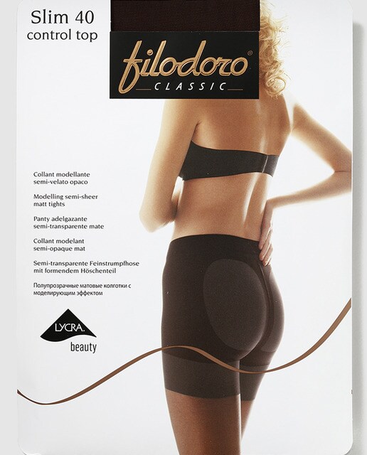 Collants semitransparentes de 40 deniers com cinta adelgaçante de mulher Filodoro