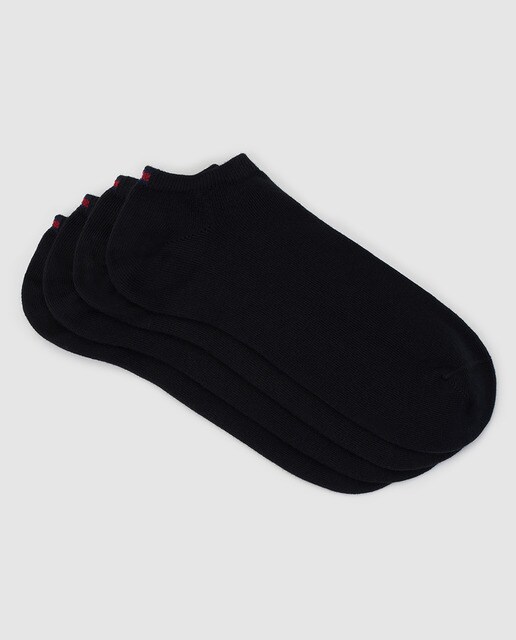 Pack de dos pares de calcetines de hombre Tommy Hilfiger tobilleros negros