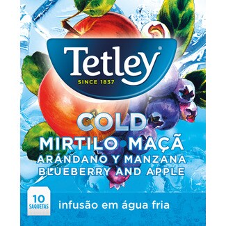 Tetley Cold Infusão de Mirtilo e Maçã embalagem 10 unidades