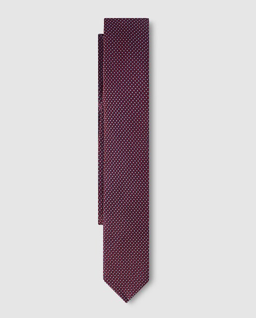 Corbata de seda jacquard microestampada