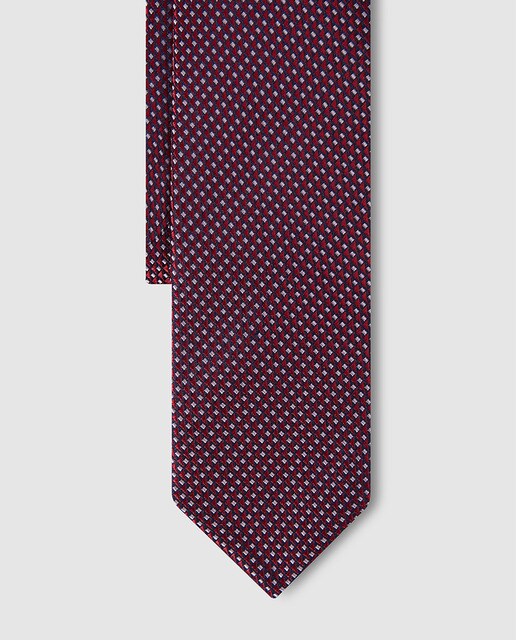 Corbata de seda jacquard microestampada