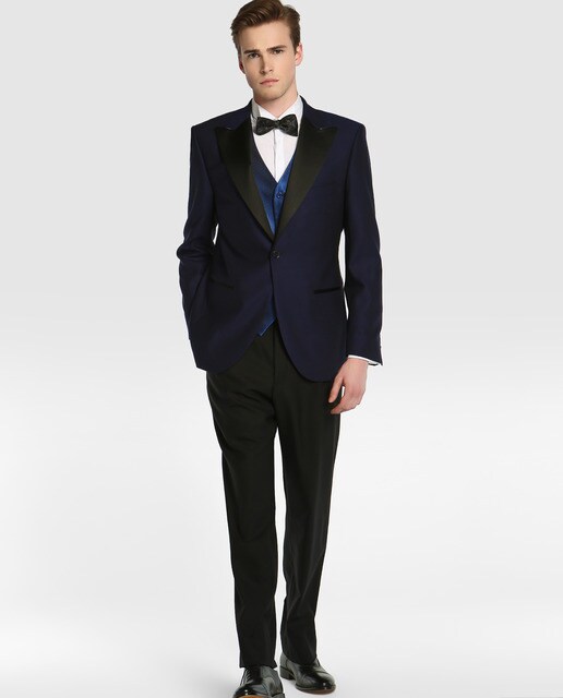 Chaqueta smoking de hombre Emidio Tucci regular lisa azul