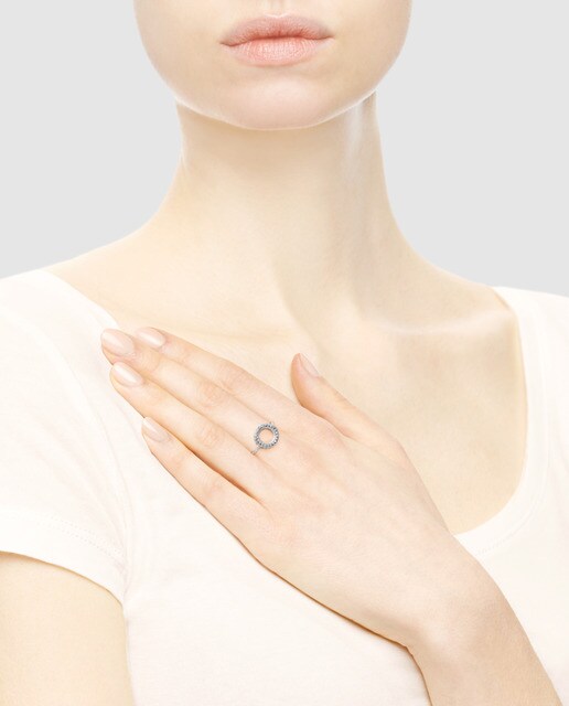 Anillo Círculo de Corazones de plata y circonita Pandora