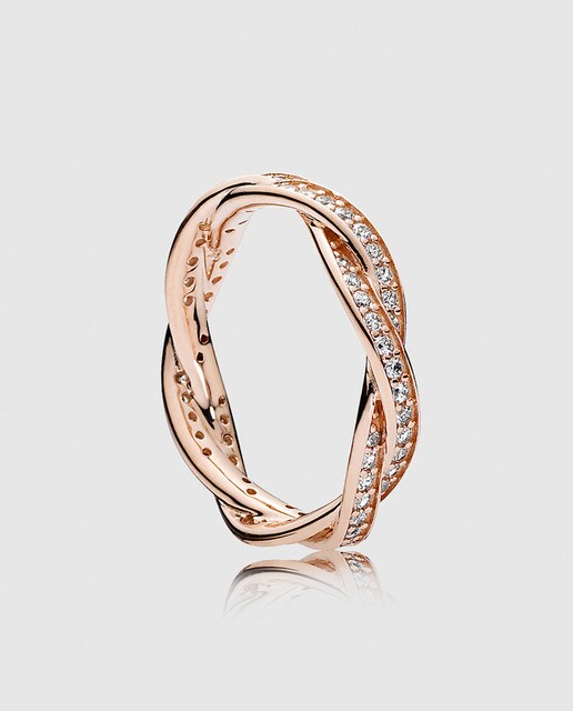 Anillo Rose de plata y circonita Pandora