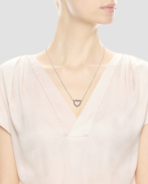 Collar Corazón de plata y circonita Pandora