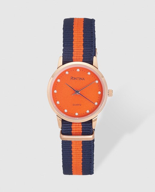 Reloj de mujer Pontina textil bicolor