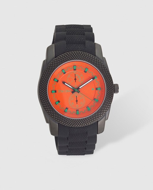 Reloj de mujer Pontina naranja y negro