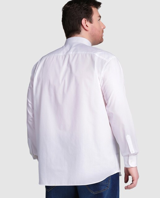 Camisa de hombre Dustin classic lisa blanca tallas grandes