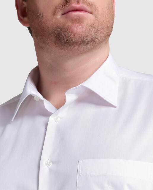 Camisa de hombre Dustin classic lisa blanca tallas grandes