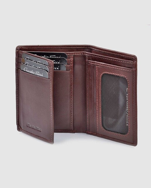 Cartera de piel marrón