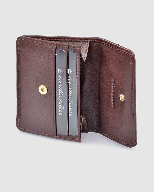 Monedero de piel marrón