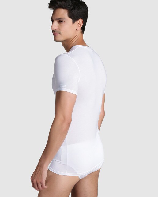 Camiseta interior de hombre Ermenegildo Zegna blanca de manga corta