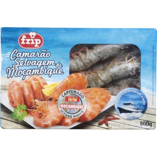 Frip Selecção Camarão de Moçambique Selvagem 20/30 Unidades embalagem 800 g