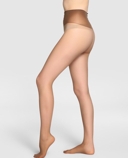Collants de 20 deniers de mulher Platino com altura regulável