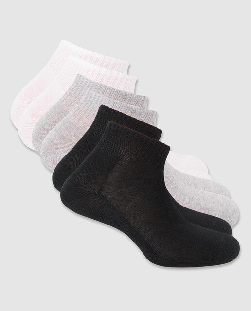 Pinkies de tres pares de calcetines de hombre Punto Blanco tobilleros varios colores