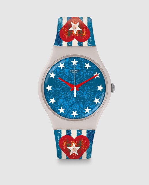 Reloj de hombre Swatch SUOT101 Anavah azul y negro
