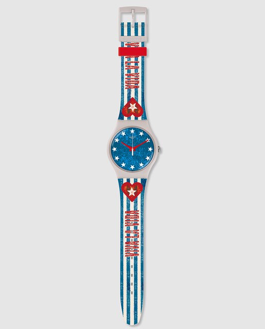 Reloj de hombre Swatch SUOT101 Anavah azul y negro