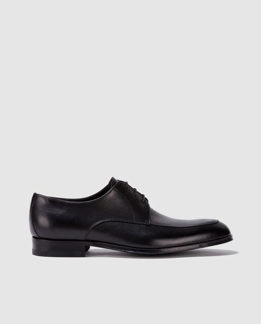 Zapatos de cordones de hombre Calce de piel en color negro