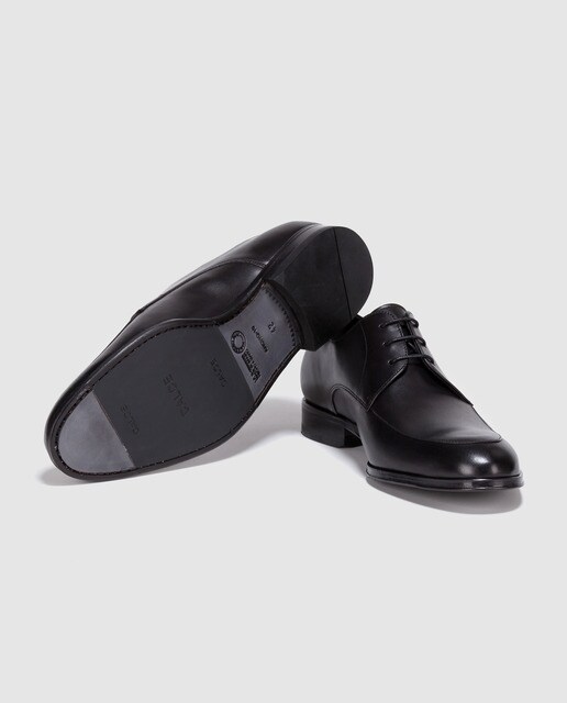 Zapatos de cordones de hombre Calce de piel en color negro