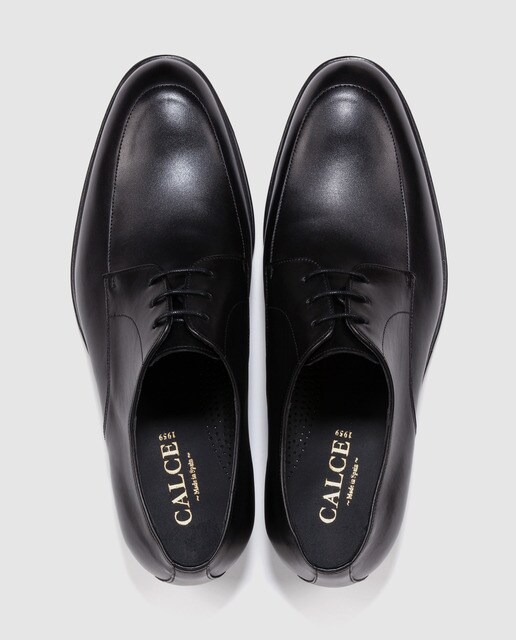 Zapatos de cordones de hombre Calce de piel en color negro