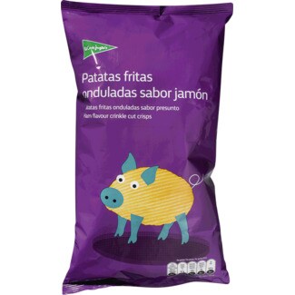 El Corte Inglés Batatas Fritas Onduladas com Sabor a Presunto embalagem 150 g