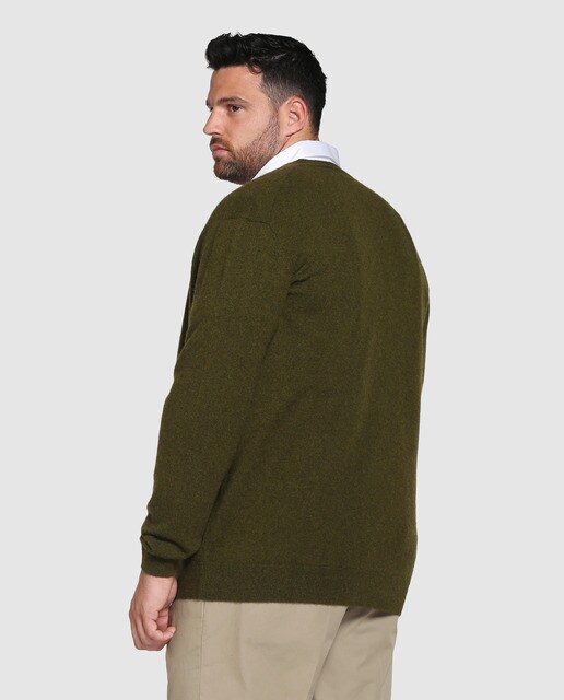 Chaqueta de punto de hombre Emidio Tucci de cashmere verde tallas grandes