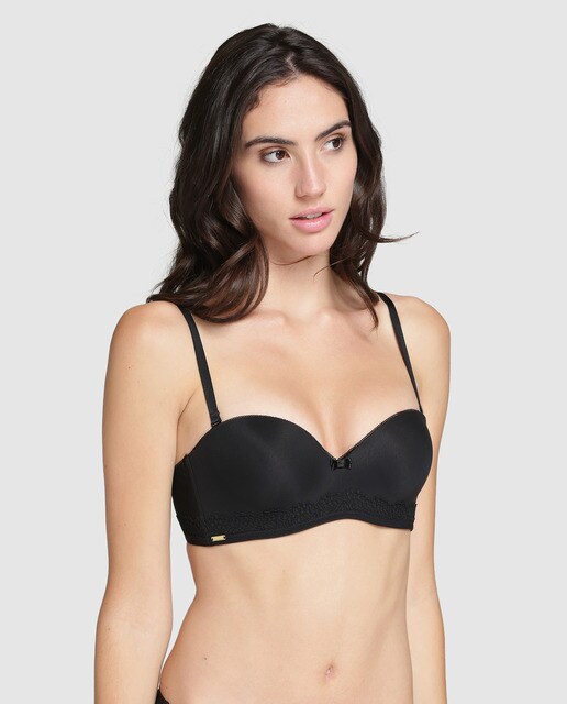 Sujetador de mujer Énfasis bandeau con relleno y tirante extraíble