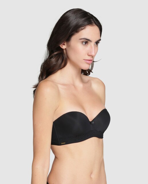 Sujetador de mujer Énfasis bandeau con relleno y tirante extraíble