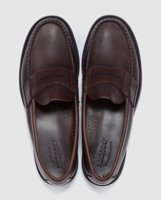 Mocasines de hombre Sebago de piel en color marrón